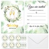 HOWAF 20 Wedding Invitations with Envelopes, Elegant Green Invitation Cards