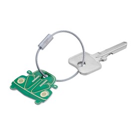 TROIKA E-KÄFER - KR18-09/GR - Circuit Board Look Keyring - Volkswagen Beetle Cult Car - Aluminium - Matte - Printed - Green - TROIKA Original, Green, Modern