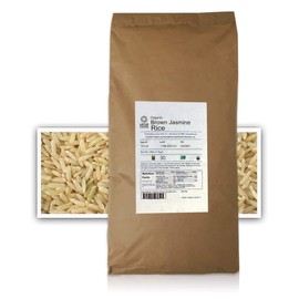 Lotus Foods Gourmet Organic Brown Jasmine Rice, 25 Pound (Pack of 1)