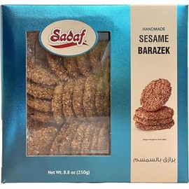 Sadaf Barazek with Sesame Cookies - Ideal Appetizer or Snack - Middle Eastern Cuisine - Handmade Sesame Cookies - Kosher - 250g Box