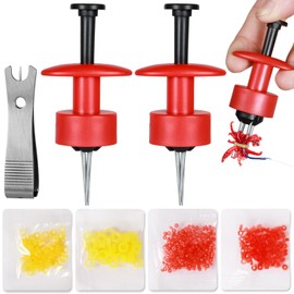 Annyswit 1120 Pieces/5 Sizes Micro Bait Rings with 2 Pieces Pellet Bait Bander & Fishing Line Cutter Bait Clip Carp Fishing Accessories for Quick Fixation of Pellets Bait Worm