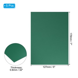 PATIKIL 7x5x1/32inch Anodized Aluminum Sheet, 5Pcs Metal Rectangle Aluminum Plate 0.8mm Thick Engraving Blanks for Laser Engraving DIY Decorative Crafting Home Decoration, Green