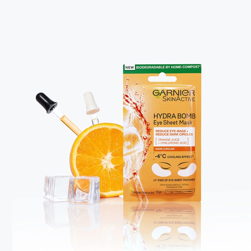 Garnier Hydra Bomb Hyaluronic Acid Orange Extract Brightening Eye Sheet