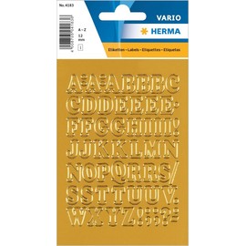 Herma letters, 12 MM, A-Z, gold Foil Sheets, 10 x 1 4183