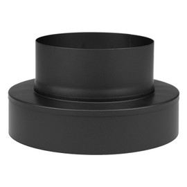 raik Coltherm SH30011501-sw Flue Pipe / Stove Pipe Transition 150 mm Diameter Double-Walled on Single Wall Sheet Steel Black