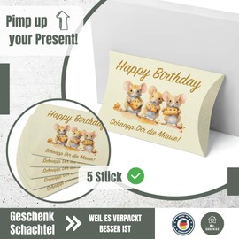 MJ-Graphics Money Gift Pillow Box Pack of 5 Funny Gift Packaging Small Gifts Gift Packaging Money for Birthday Joke Item Box for Gift 10 x 5.5 x 3 cm Box