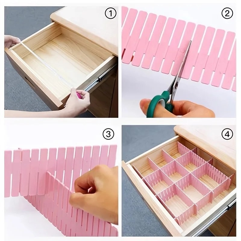 Adjustable Drawer Dividers Set – Multipurpose Cabinet Organizers, For Underwear Socks And Cosmetics