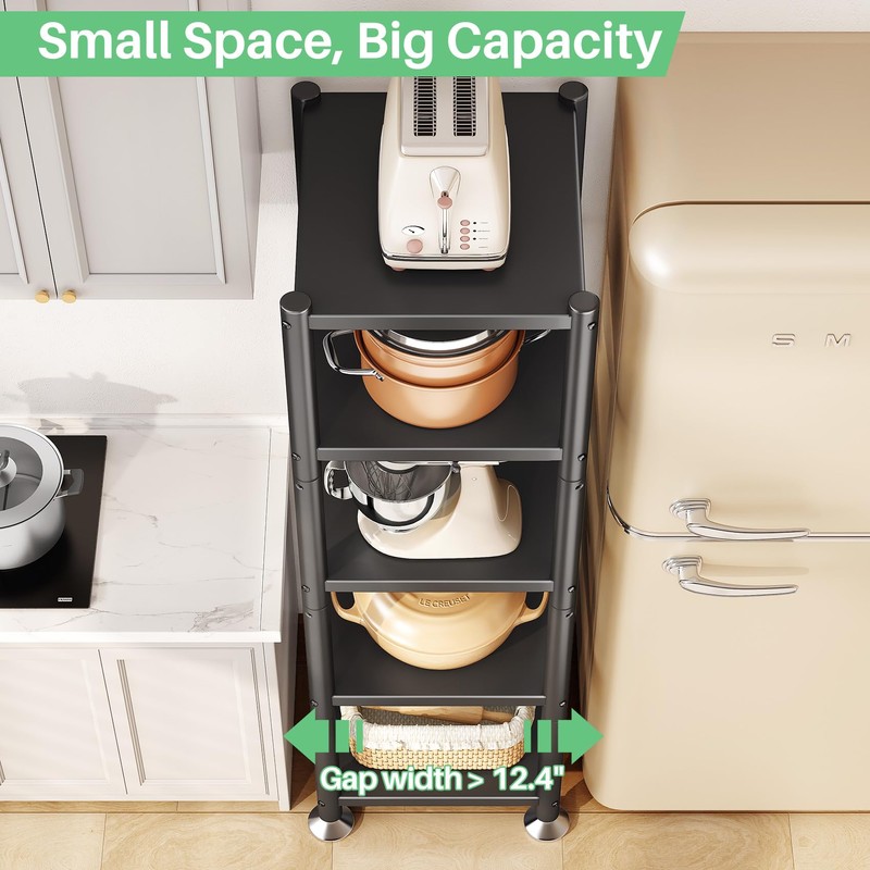 PXRACK 5-Tier Kitchen Storage Shelves, Adjustable Metal Shelves for Storage