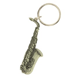 Alberts Gifts Music Bronze Saxophone Keychain/Antique Brass Saxophone Keychain with Split Ring