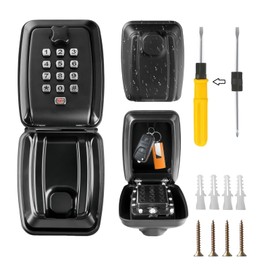 Key Safe Wall Mounted Police Approved, Key Lock Box Outdoor 12 Digit Combination, Key Safe Outdoor Heavy Duty Waterproof and Security for Home Garage Office School