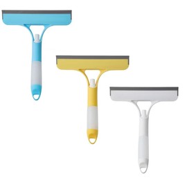 All-Purpose Shower Squeegee for Shower Glass Door - with Spray, Perfect Household Cleaner Tool for Bathroom, Window, Mirror, Tile Wall, Car（Blue,White,Yellow