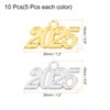 sourcing map 10pcs 15mm 2025 Graduation Year Charm 3D Metal