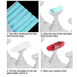 Soporte de Exhibición de Arte de Uñas, Base Magnética para Práctica de Uñas, Soporte de Punta de Uña para Uñas, Juego de Manicura, Herramienta para Uñ