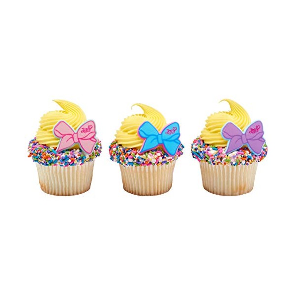 24 JoJo Siwa Cupcake Rings Toppers Party Supplies