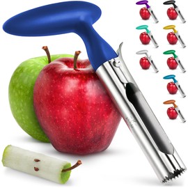 Zulay Kitchen Premium Apple Corer Tool - Ultra Sharp, Stainless Steel, Serrated Blades for Easy Coring - Easy to Use & Clean, Durable Apple Corer Remover for Baking Apples & More - Dark Blue