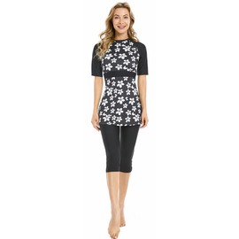 TaissBocco Traje de baño modesto para mujer, manga corta, bikinis, surf, burkini, k6, XXXL