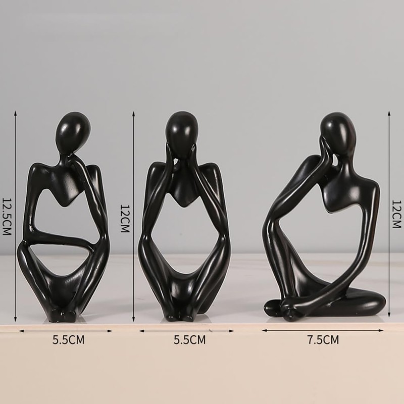 Decorative Thinker Statue, Abstract Art Sculpture, Resin Figurine for Home