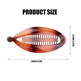 Pack of 5 Banana Clips, Retro Fishtail Hair Clips, French Banana Clips, Ponytail Holder, Suitable for Long Hair, Curly or Straight Hair, Banana Clip Hair Clips