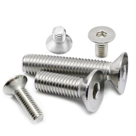M2-0.4x5mm Flat Head Socket Cap Screws Bolts, Stainless Steel 18-8 (304), Bright Finish, Allen Socket Drive,Machine Screws Inner Hex Screw Fasteners Bolts, 50 Pcs