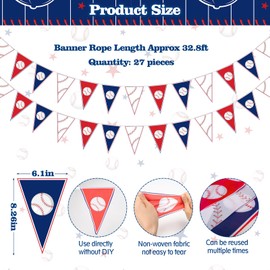 4 Pcs Baseball Party Decorations kit with 3pcs Baseball Theme Tablecloth and 1pc Baseball Banner, Baseball Party Supplies for Kid and Baseball Fans Sports Theme, Birthday Decor