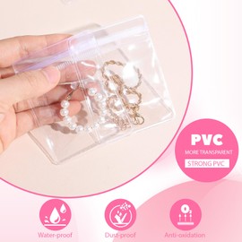 Ouligay 20Pcs PVC Clear Jewelry Bags, Transparent Plastic Jewelry Storage Pouch Anti Tarnish, Jewelry Organizer Zipper Bag for Rings Earrings Bracelets Packing Jewelry Pouches