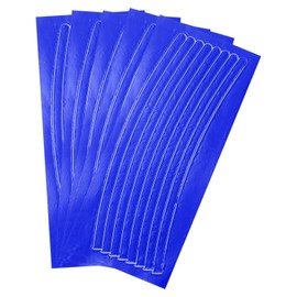 HARFINGTON 40pcs Reflective Wheel Strips 0.4"x8.3" Night Reflective Safety Stripe Decals Outdoor Bicycle Adhesive Reflector Stickers for Vehicles Trailers Trucks Bike Cars Signs, Blue