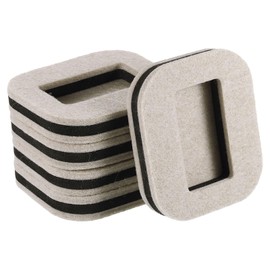 sourcing map 10 Pcs Felt Furniture Coasters Caster Cups, 3.15" x 2.76" Wheel Stoppers Bed Stoppers Furniture Stopper Anti-Sliding Furniture Pads for Sofas Beds Carpet Hardwood Floors, White