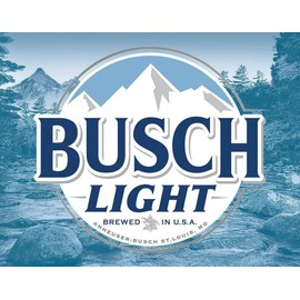 Desperate Enterprises Busch Light Logo Tin Sign - Nostalgic Vintage Metal Wall Décor - Made in USA