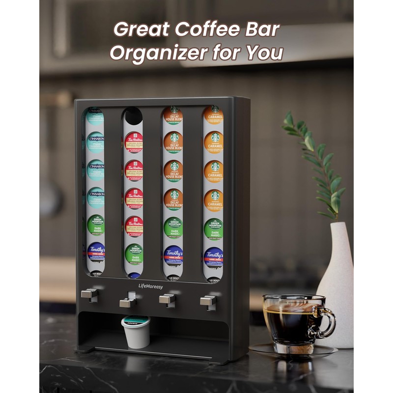 LifeMoreasy K Cup Holder Creative Coffee Pods Storage Stand Vending-Style
