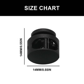 ShiningUU Plastic Cord Locks 10Pcs Double Hole Black Shoe Lace Locks, Elastic Drawstring Stopper Fastener, Spring Cord Locks for Sneakers, Apparel, Bags, Drawstrings, Paracord, Sweatpants, Hats