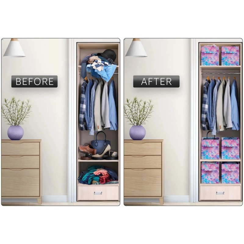 Unbranded 11 Inch Fabric Storage Cube Organizer, Set of 6