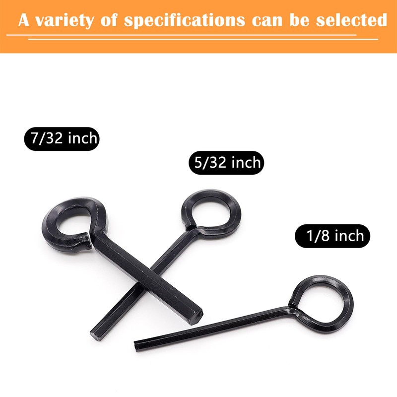 Aienxn 12pcs Black 7/32", 5/32", 1/8" Standard Hex Dogging Key