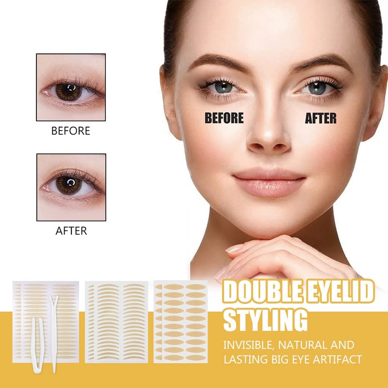 Pack of 480 Double Eyelid Tape, Slip Lid Stripes, Slip-On