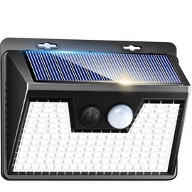 Peasur Solar Lights Outdoor Motion Sensor, 140 LED Solar Powered Fence Light Waterproof, 3 Modes Security Wall Lighting for Outside Deck Yard