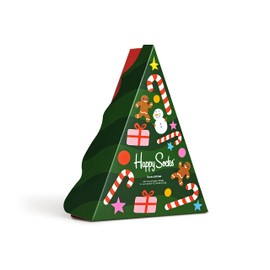 Happy Socks Classic Dot and Snowman Collection- for Men and Women, Made with Sustainable Cotton- Holiday Styles-Size 10-13 (1-Pack with Gift Box)