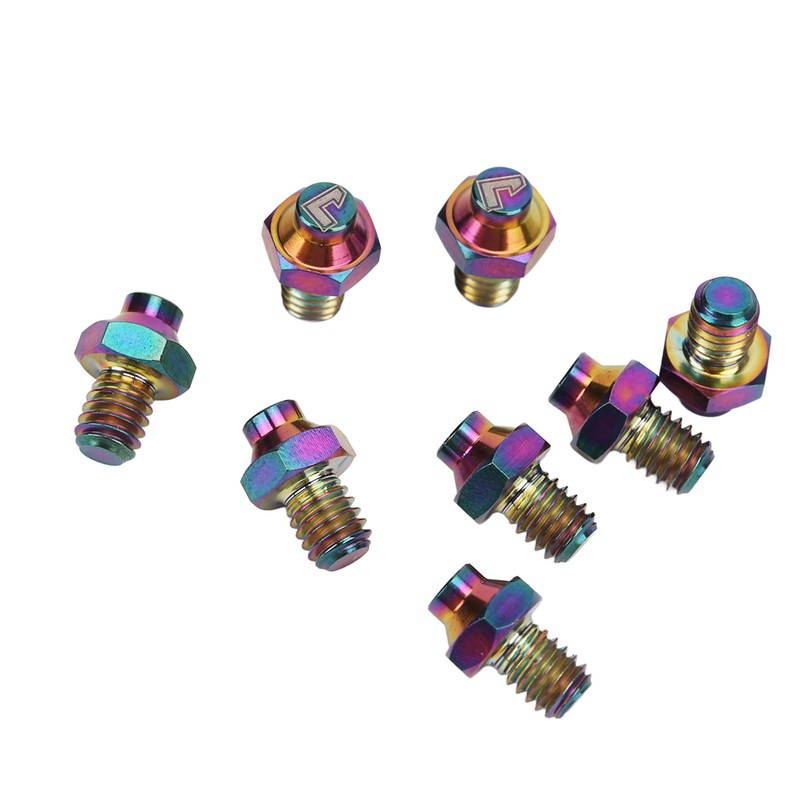 RISK 8Pcs Mountain Bike Pedal Bolts Titanium Alloy Anti Slip