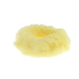 Cute Womens Girls Soft Plush Faux Fur Fabric Winter Sleep Christmas Birthday Wedding Bridesmaid Party Ponio Tie Elastic Accessories Bobbles Ponytail Holder Band Hair Scrunchie (Pale Lemon)