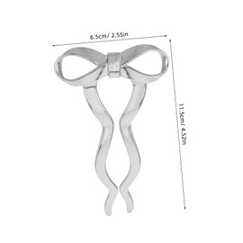 SAFIGLE Wavy U-shaped Hairpins Set of 2 Bow Hair Pins French Pins Hair Accessories Zinc Alloy Stylish