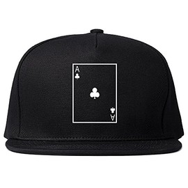 Ace of Clubs Snapback Hat Cap Black