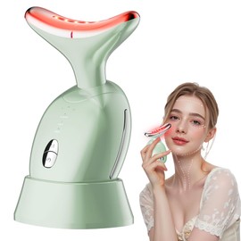 Face Massager Tool, Face Sculpting Tool, Facial Massager with 3 Strengths for Skin Care and Double Chin, Neck Face Device at Home-use (Green)