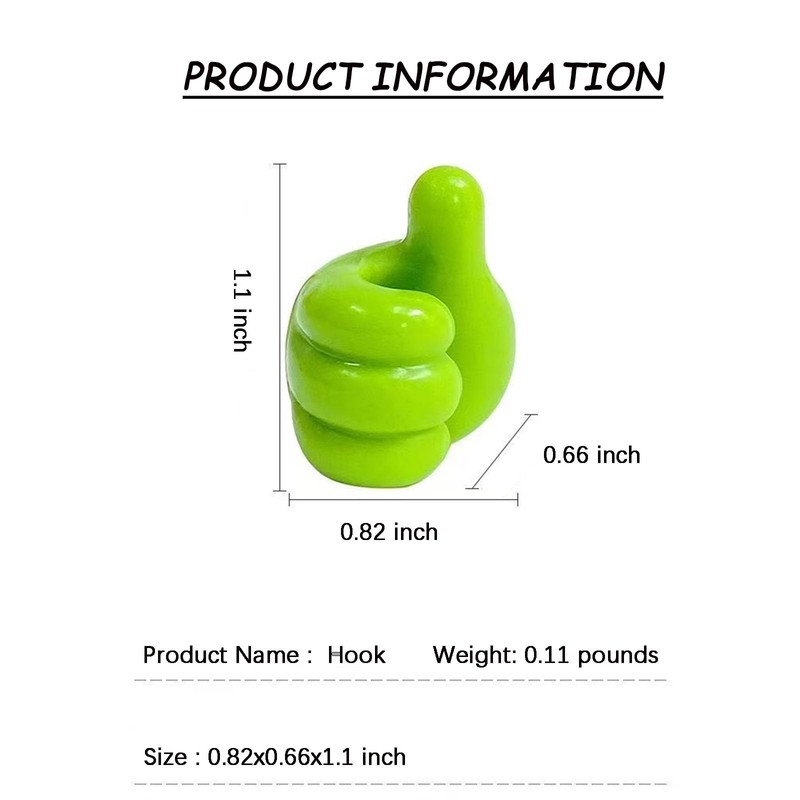 FZHC 18 Pcs Silicone self-Adhesive Thumb Wall Hooks Suitable for