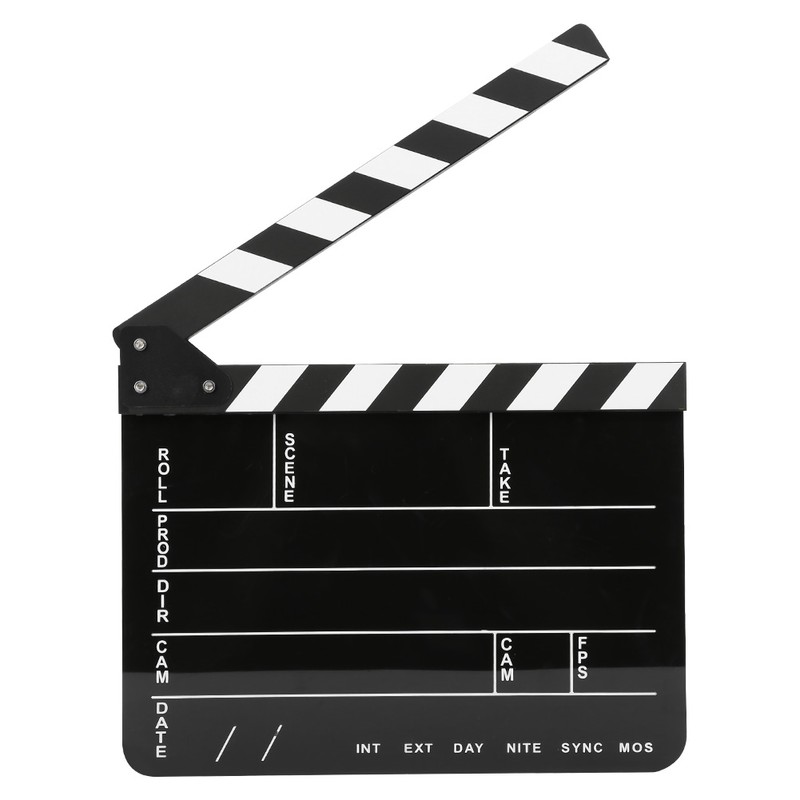 30x25CM Acrylic Clapperboard Professional Movie Film Action Clap Director Photography