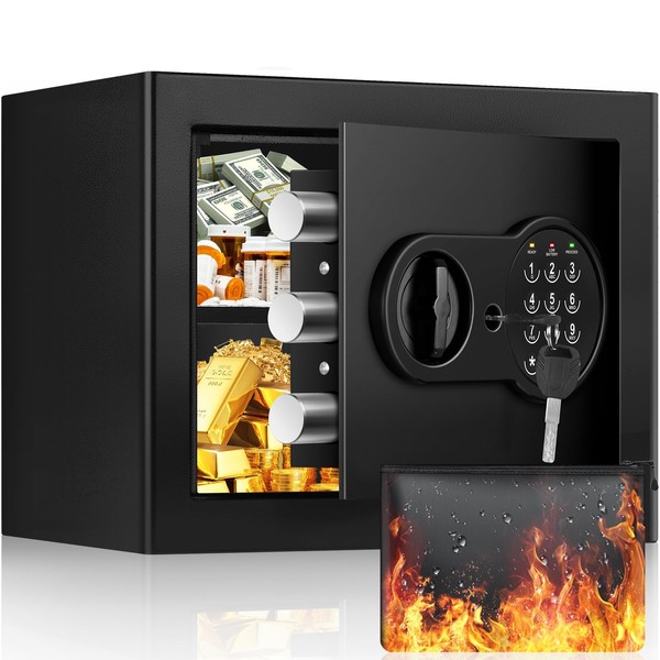 1.2 Cu Ft Home Safe Fireproof Waterproof, Small Fireproof Safe