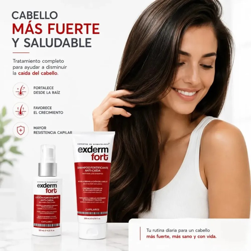 Kit Exderm Fort Shampoo + Loción Anticaída Cabello Revitalizado
