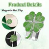 Penitue Magnetic Golf Ball Marker Hat Clip, Green Four-Leaf Clover