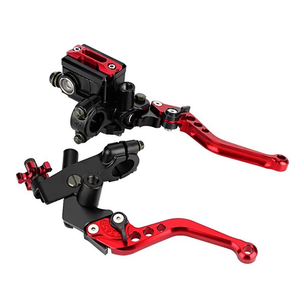 Aramox Clutch Master Cylinder Levers, 1 Pair 7/8"(22mm) Universal Motorcycle Brake Clutch Master Cylinder Reservoir Levers(red)