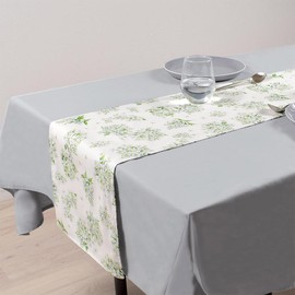Style Decor W2604430 Table Runner, Reversible 100% Cotton, Scandinavian Fashionable, 11.8 x 82.7 inches (30 x 210 cm), Table Center, Jasmine, White