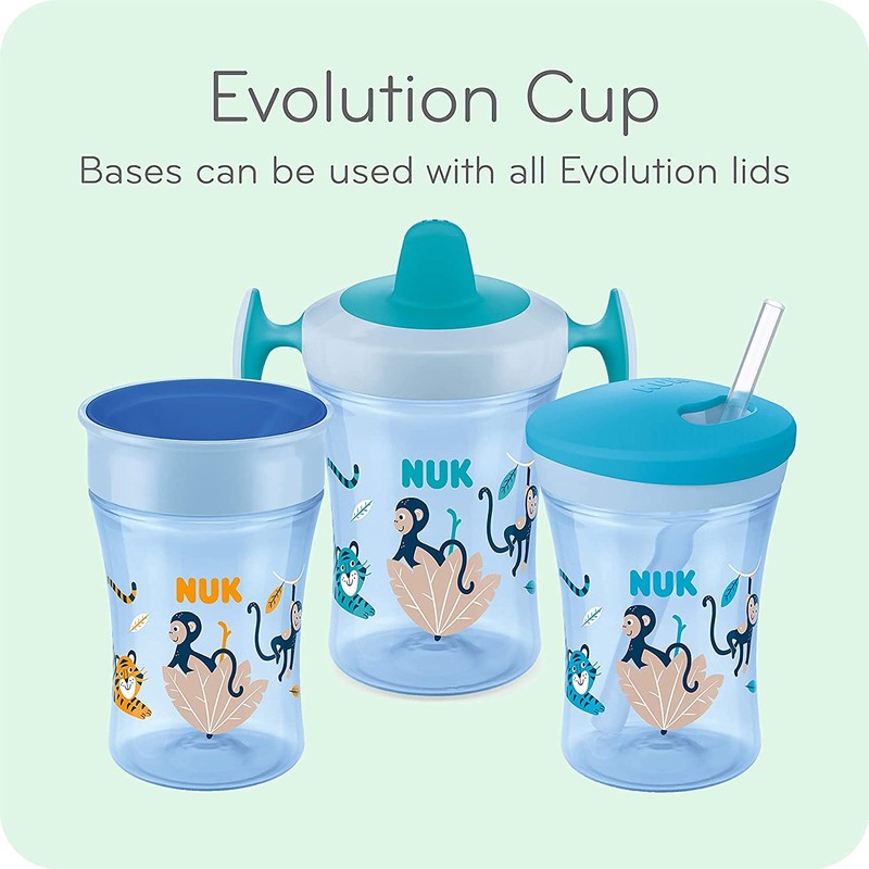 NUK Evolution Straw Cup, 8 oz (Purple Cat & Dog,