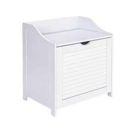 Household Essentials Single Load Hamper Cabinet Seat, White