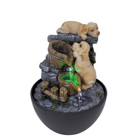 Lovely Labs Indoor Water Fountain with LED Light | Size 13.3 * 13.3 * 18 Cm | USB plug